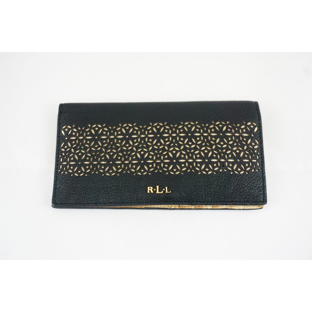 *SOLD* Lauren Ralph Lauren Wallet Bi Fold BLACK and GOLD